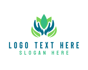 Floral - Hand Wellness Lotus logo design