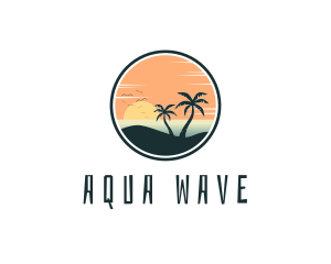 Tropical Beach Island logo design