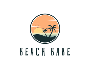 Tropical Beach Island logo design