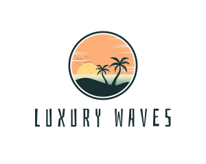 Tropical Beach Island logo design