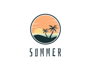 Tropical Beach Island logo design