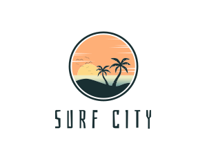 Tropical Beach Island logo design