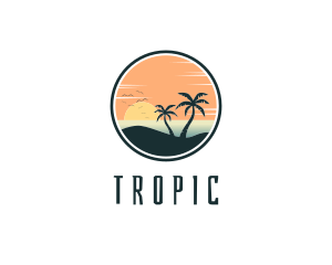 Tropical Beach Island logo design