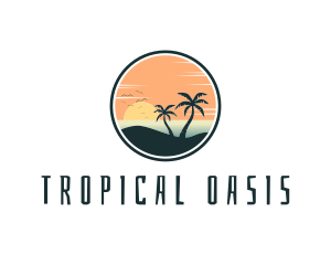 Tropical Beach Island logo design