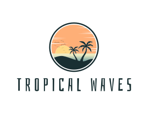 Tropical Beach Island logo design