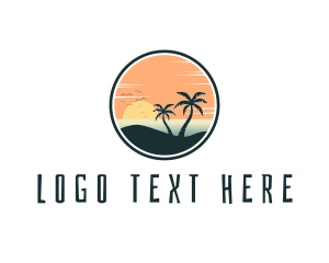 Surfing - Tropical Beach Island logo design