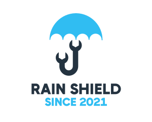 Umbrella - Blue Wrench Umbrella logo design