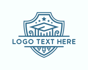 Toga Cap - Academic Learning Shield logo design