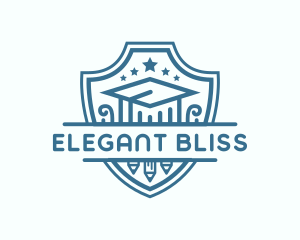 Elearning - Academic Learning Shield logo design