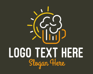 Liqueur - Sun Beer Mug logo design
