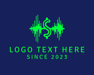 Green - Letter S Waveform logo design