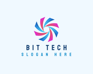 Spiral Swirl Tech logo design