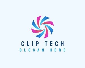 Spiral Swirl Tech logo design