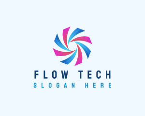 Spiral Swirl Tech logo design