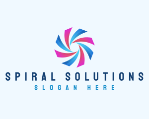 Spiral Swirl Tech logo design