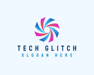 Spiral Swirl Tech logo design