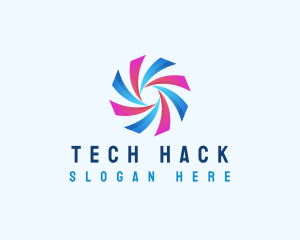 Spiral Swirl Tech logo design