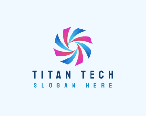 Spiral Swirl Tech logo design