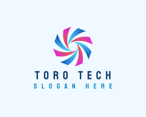 Spiral Swirl Tech logo design