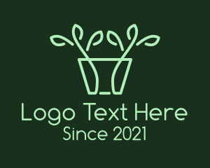 Seedling - Green Potted Plant logo design