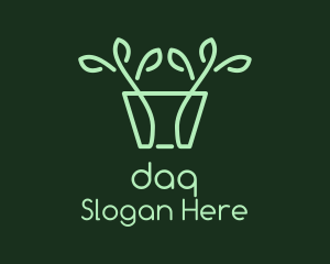 Green Potted Plant Logo