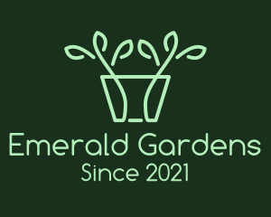 Green Potted Plant logo design