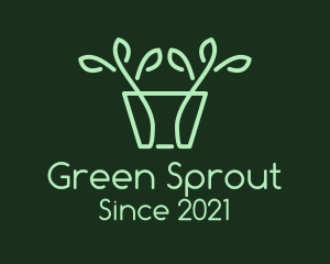 Green Potted Plant logo design