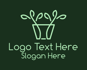 Green Potted Plant Logo