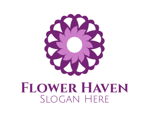 Purple Mandala Flower logo design