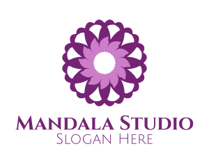 Mandala - Purple Mandala Flower logo design