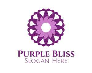 Purple Mandala Flower logo design