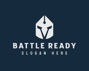 Spartan Helmet Pen  logo design