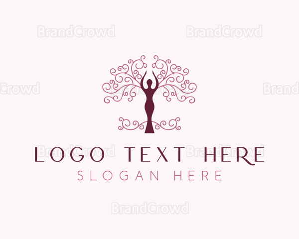 Beauty Organic Woman Tree Logo