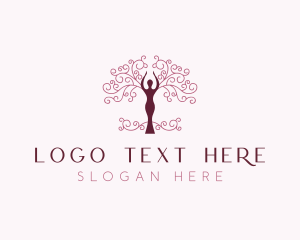 Therapy - Beauty Organic Woman Tree logo design