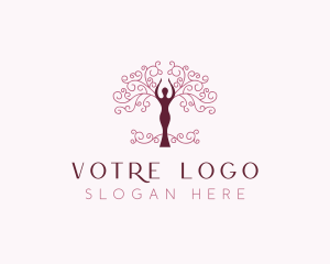 Beauty Organic Woman Tree Logo