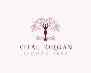 Beauty Organic Woman Tree logo design