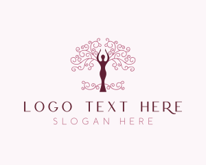 Beauty Organic Woman Tree Logo