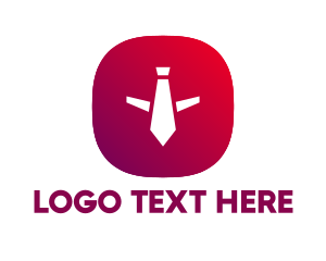 Smartphone - Gradient Airplane Necktie logo design