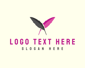 Poem - Feather Writer Pen logo design