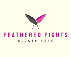 Feather Writer Pen logo design