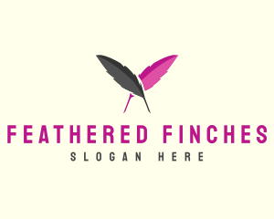 Feather Writer Pen logo design