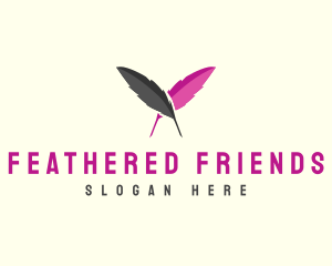 Feather Writer Pen logo design