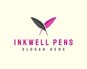 Pen - Feather Writer Pen logo design