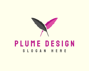 Plume - Feather Writer Pen logo design