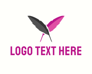 Writer - Feather Writer Pen logo design