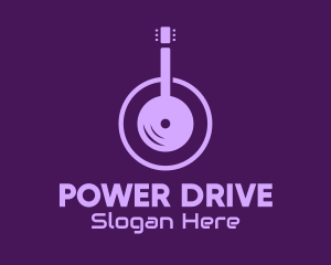 Banjo - Purple Guitar Headphones logo design