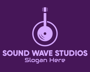 Cd - Purple Guitar Headphones logo design