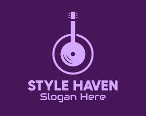 Electronic Device - Purple Guitar Headphones logo design