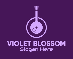 Purple Guitar Headphones logo design