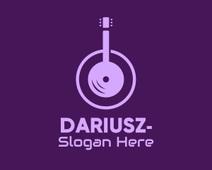 Vinyl - Purple Guitar Headphones logo design